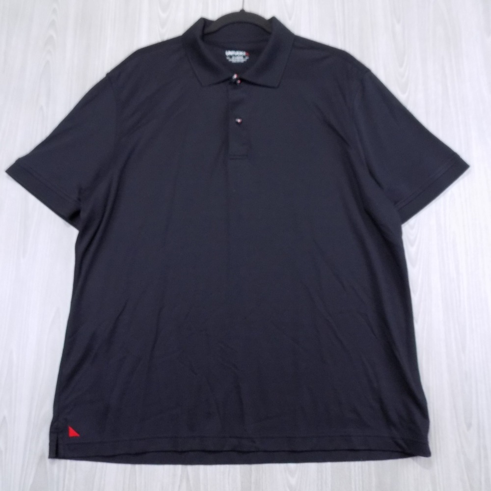 UNTUCKit Damaschino Polo Shirt Mens XL Black Short Sleeve Casual Preppy Golf EUC